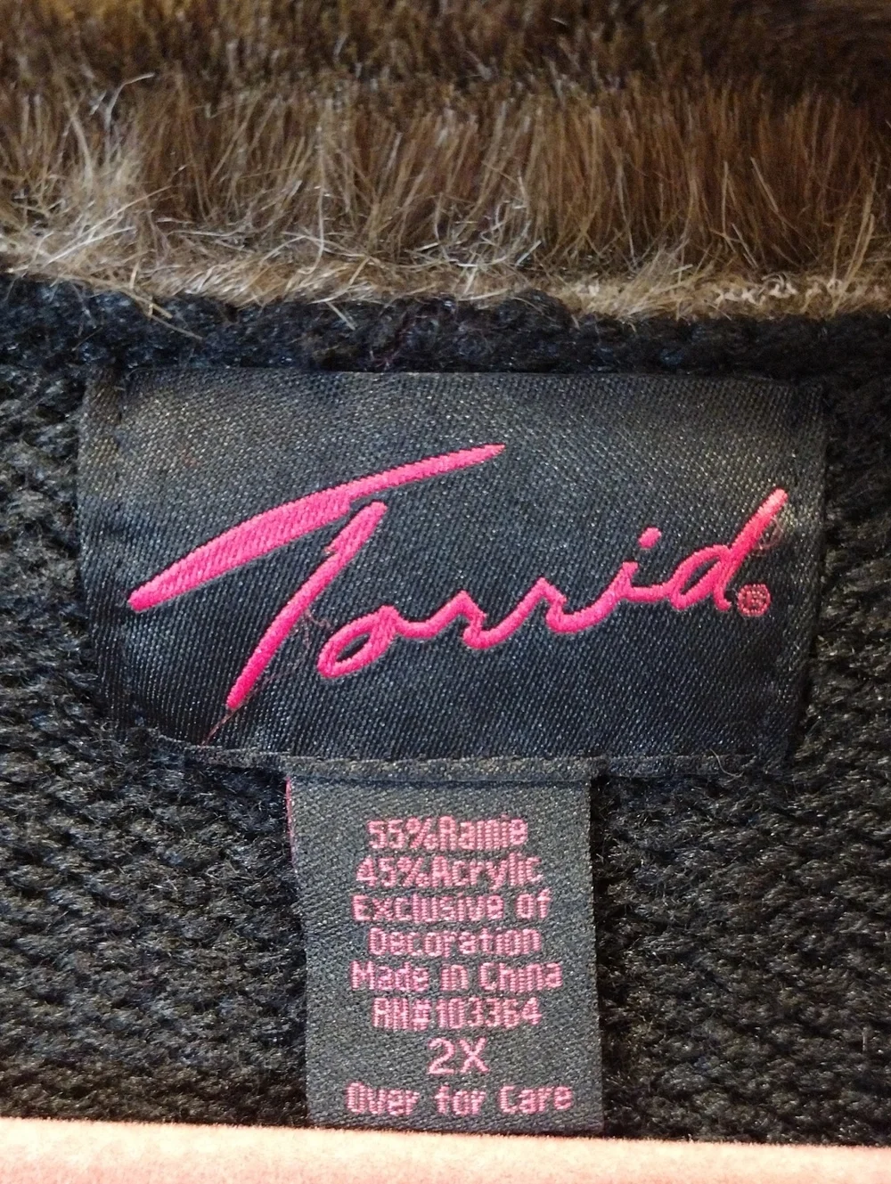 Vtg torrid Black Boho Goth Penny Lane Cardigan w/ faux Fur & Rose Embroidery - Picture 4 of 15